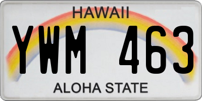 HI license plate YWM463