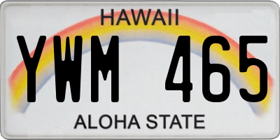 HI license plate YWM465