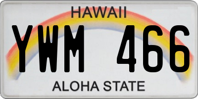 HI license plate YWM466