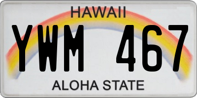 HI license plate YWM467