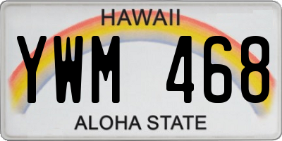 HI license plate YWM468