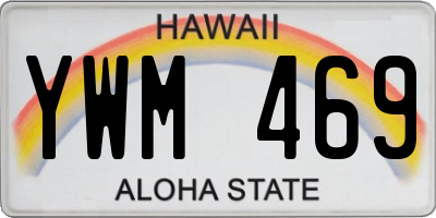 HI license plate YWM469