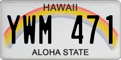 HI license plate YWM471