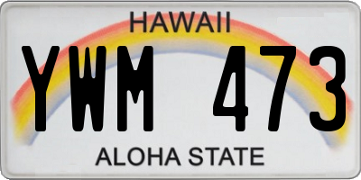 HI license plate YWM473