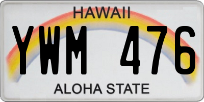 HI license plate YWM476