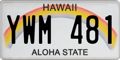 HI license plate YWM481
