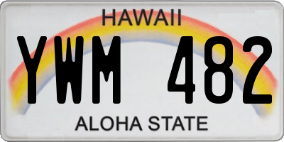 HI license plate YWM482