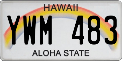 HI license plate YWM483