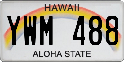 HI license plate YWM488