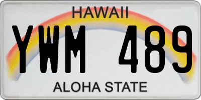 HI license plate YWM489