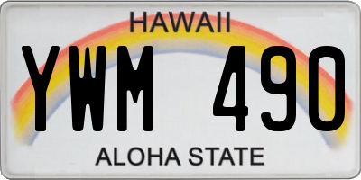 HI license plate YWM490