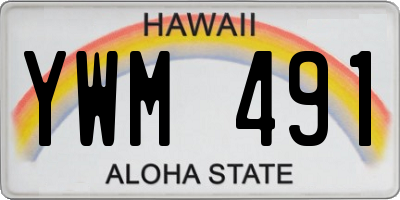 HI license plate YWM491
