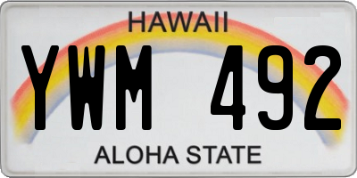 HI license plate YWM492
