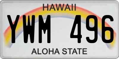 HI license plate YWM496