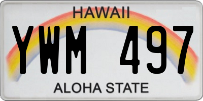 HI license plate YWM497