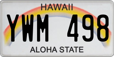 HI license plate YWM498