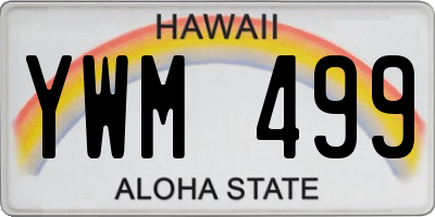HI license plate YWM499