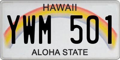HI license plate YWM501