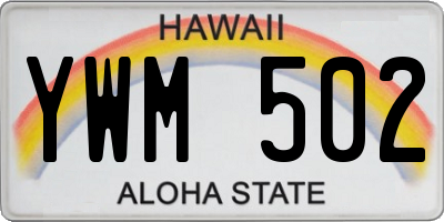 HI license plate YWM502