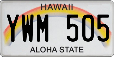 HI license plate YWM505