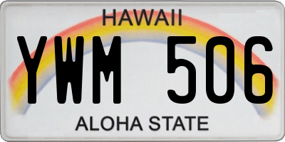 HI license plate YWM506