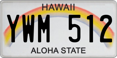 HI license plate YWM512