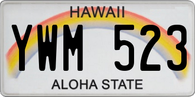 HI license plate YWM523
