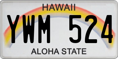 HI license plate YWM524