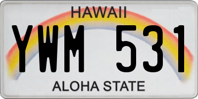HI license plate YWM531