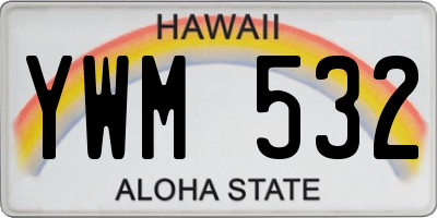HI license plate YWM532