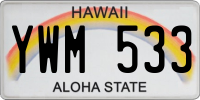 HI license plate YWM533