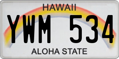 HI license plate YWM534