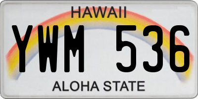 HI license plate YWM536