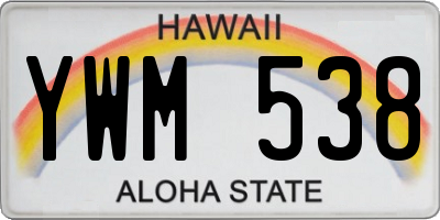 HI license plate YWM538
