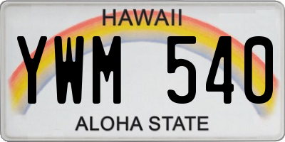 HI license plate YWM540