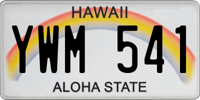 HI license plate YWM541
