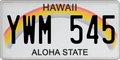 HI license plate YWM545