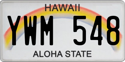HI license plate YWM548
