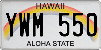 HI license plate YWM550