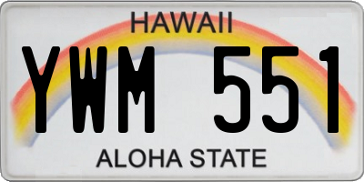 HI license plate YWM551
