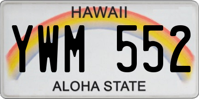 HI license plate YWM552
