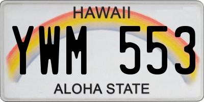 HI license plate YWM553