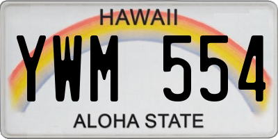 HI license plate YWM554