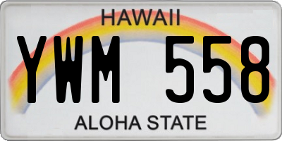 HI license plate YWM558