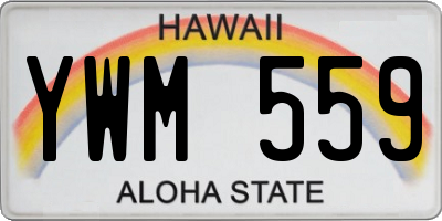 HI license plate YWM559