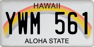 HI license plate YWM561