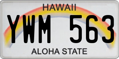 HI license plate YWM563