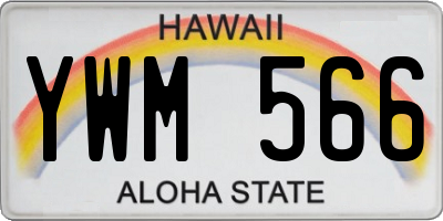 HI license plate YWM566