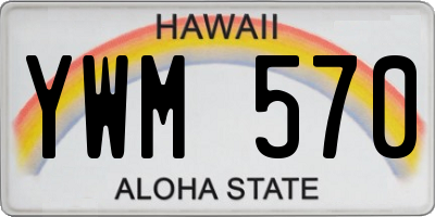 HI license plate YWM570