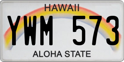 HI license plate YWM573